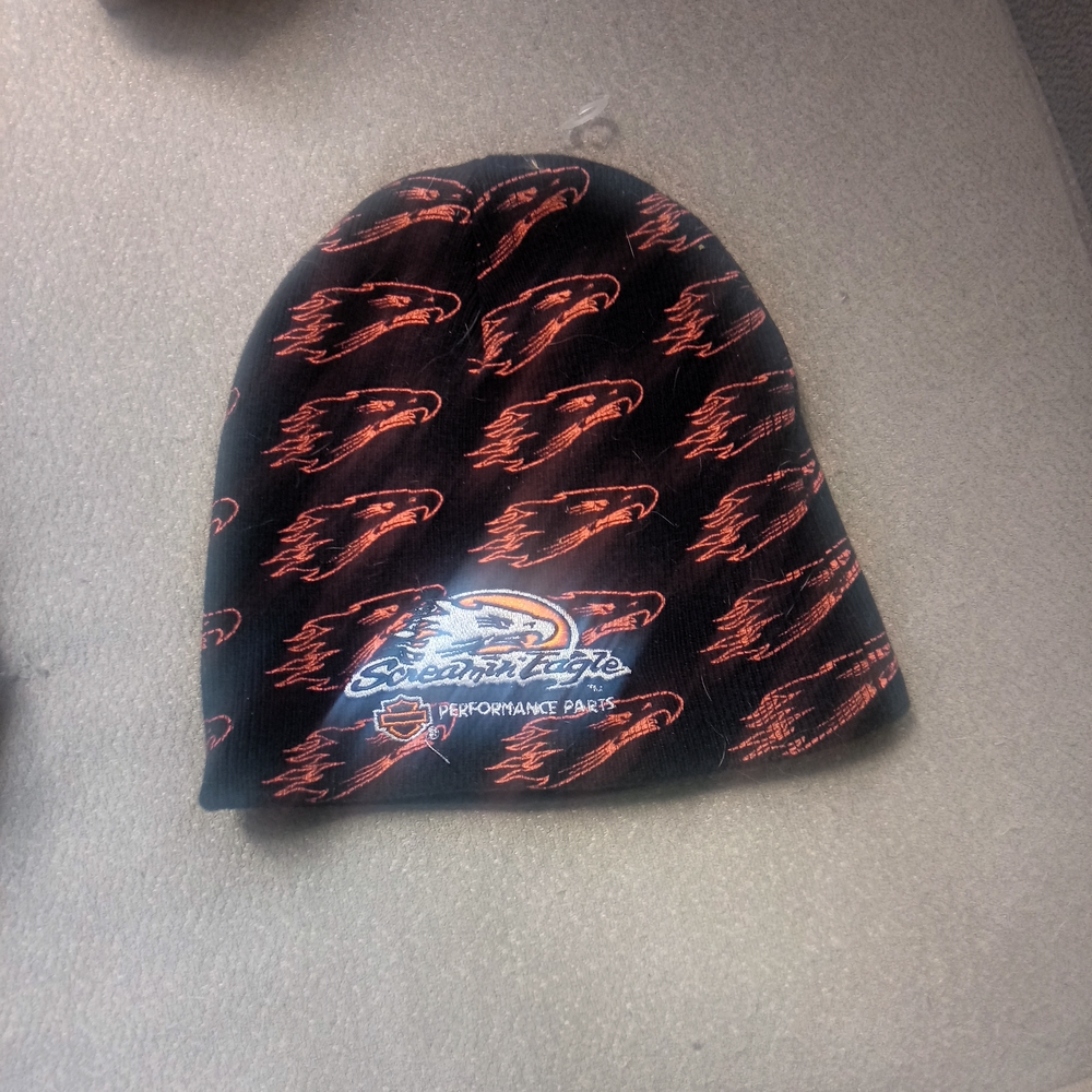 Harley-Davidson Black and Orange Beanie
